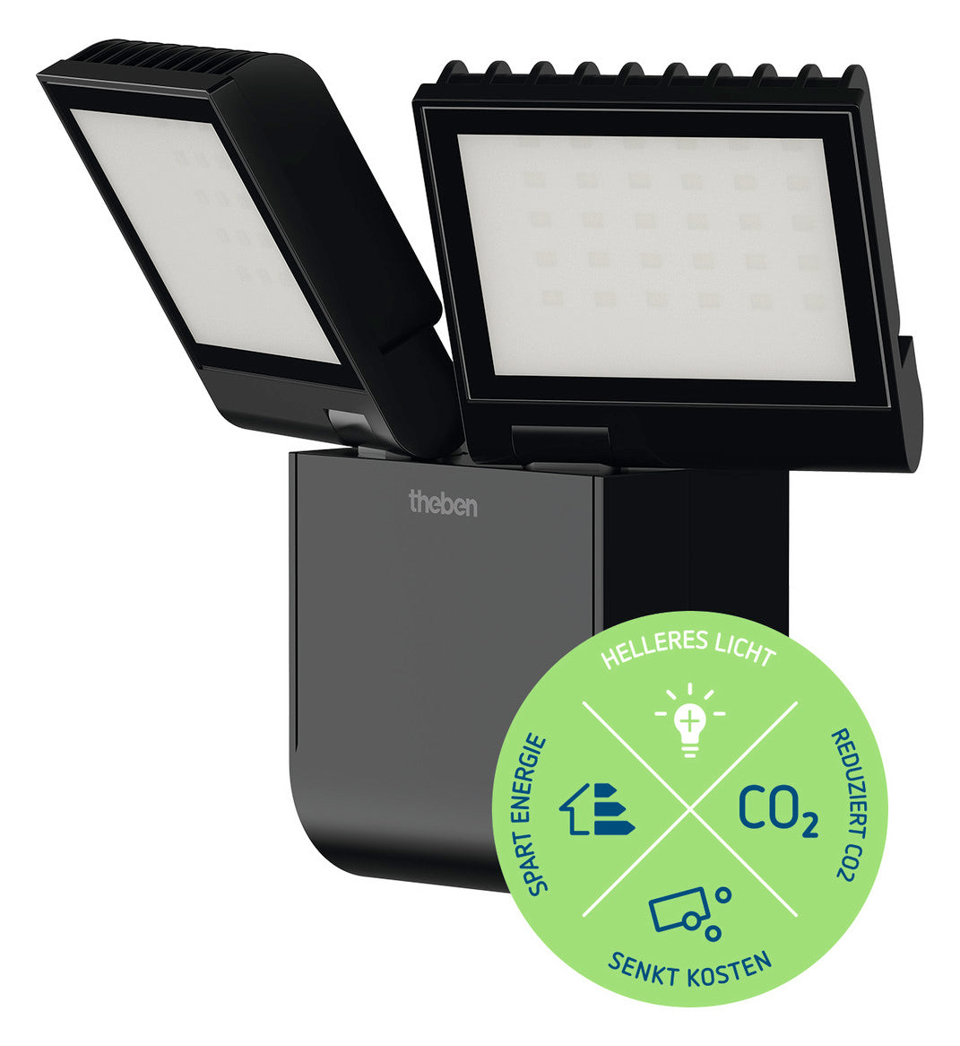 THEBEN LED-Anbaustrahler 17W 2LEDs sw ws theLeda S17-100L BK 4000K 1800lm sw mt