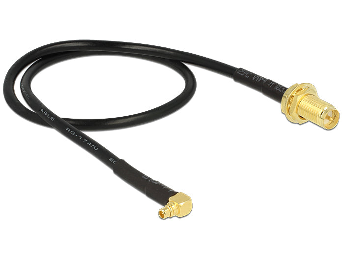 Delock Antennenkabel RP-SMA Buchse zum Einbau > MMCX 90° Stecker 320 mm