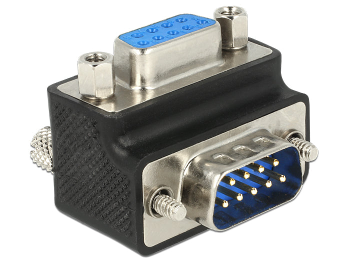 Delock D-Sub 9 Pin Stecker > Buchse 270° gewinkelt Mutter und Schraube tauschbar