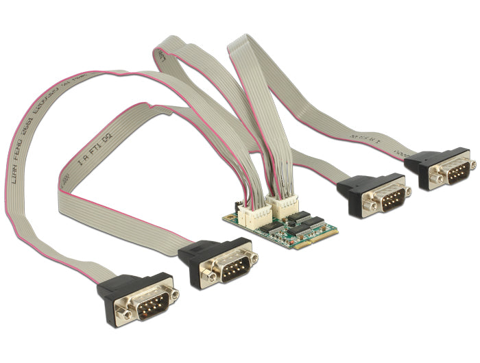 Delock Modul MiniPCIe I/O PCIe full size 4 x Seriell RS-232 mit Spannungsversorgung
