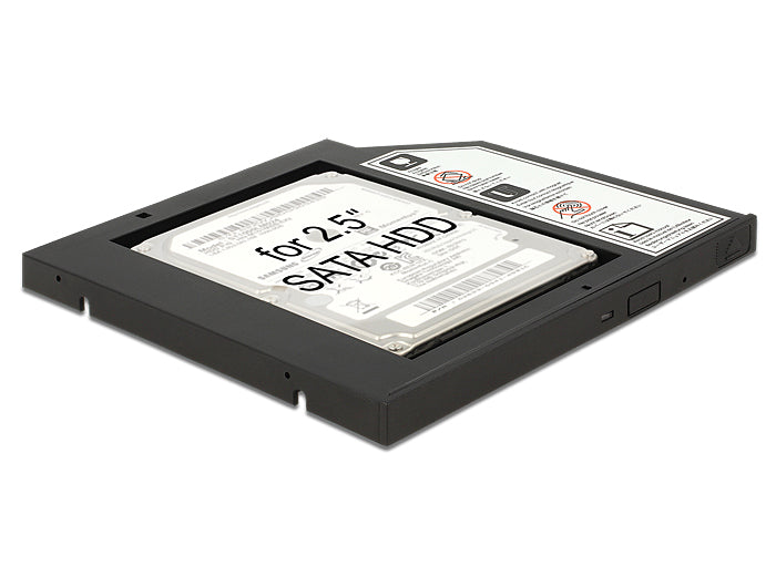 Delock Caddy Slim SATA 5.25″ Einbaurahmen (10 mm) für 1 x 2.5″ SATA HDD bis 9,5 mm