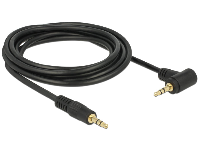 Delock Klinkenkabel 3,5 mm 3 Pin Stecker > Stecker gewinkelt 3 m schwarz
