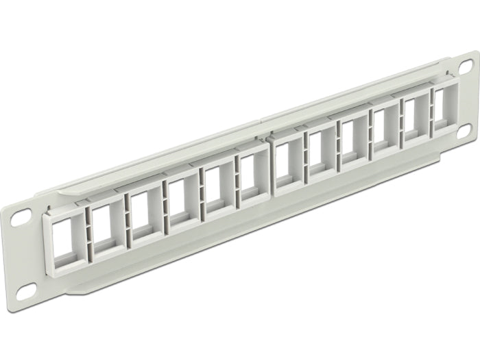 Delock 10″ Keystone Patchpanel 12 Port grau