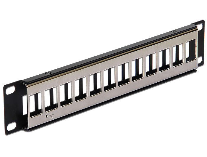 Delock 10″ Keystone Patchpanel 12 Port Metall schwarz