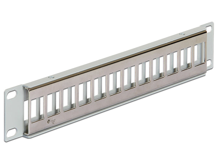 Delock 10″ Keystone Patchpanel 12 Port Metall grau