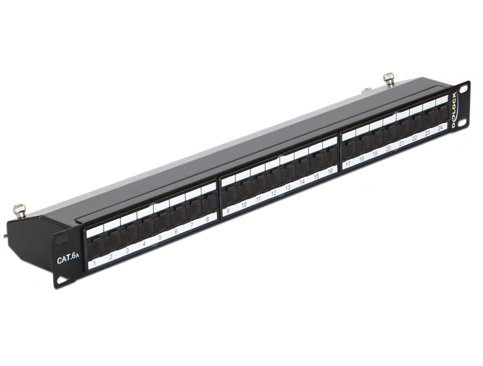 Delock 19″ Patchpanel 24 Port Cat.6A schwarz