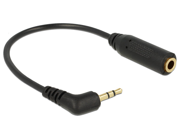 Delock Audiokabel Klinkenstecker 2,5 mm 3 Pin gewinkelt > Klinkenbuchse 3,5 mm 3 Pin