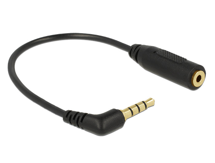 Delock Audiokabel Klinkenstecker 3,5 mm 4 Pin gewinkelt > Klinkenbuchse 2,5 mm 3 Pin