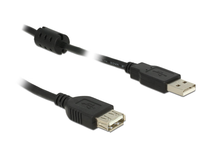 Delock Verlängerungskabel USB 2.0 Typ-A Stecker > USB 2.0 Typ-A Buchse 0,5 m schwarz