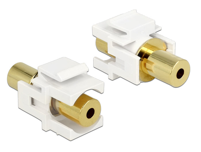 Delock Keystone Modul Klinkenbuchse 3,5 mm 4 Pin > Klinkenbuchse 3,5 mm 4 Pin vergoldet weiß