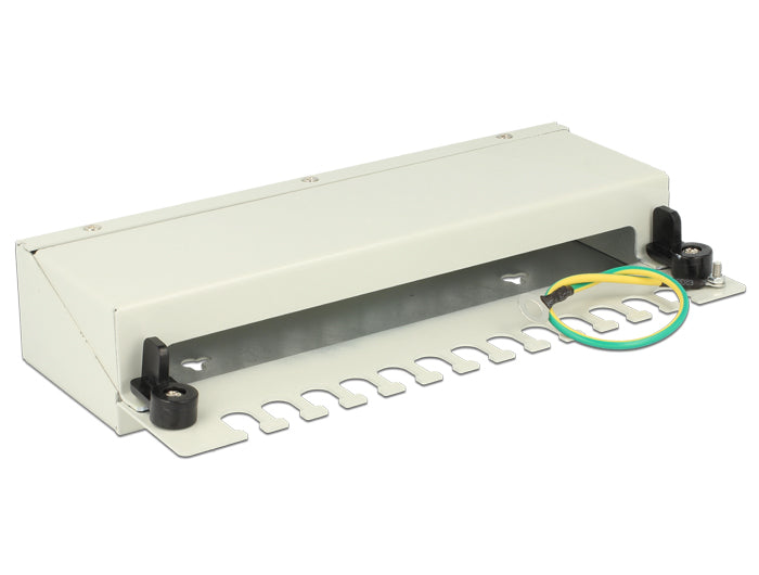 Delock Keystone Desktop Patchpanel 12 Port grau