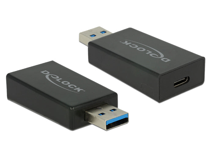 Delock Konverter USB 3.1 Gen 2 Typ-A Stecker > USB Type-C™ Buchse Aktiv schwarz