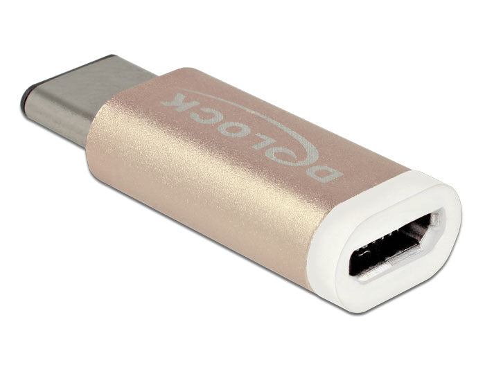 Delock Adapter USB 2.0 Micro-B Buchse > USB Type-C™ 2.0 Stecker kupferfarben