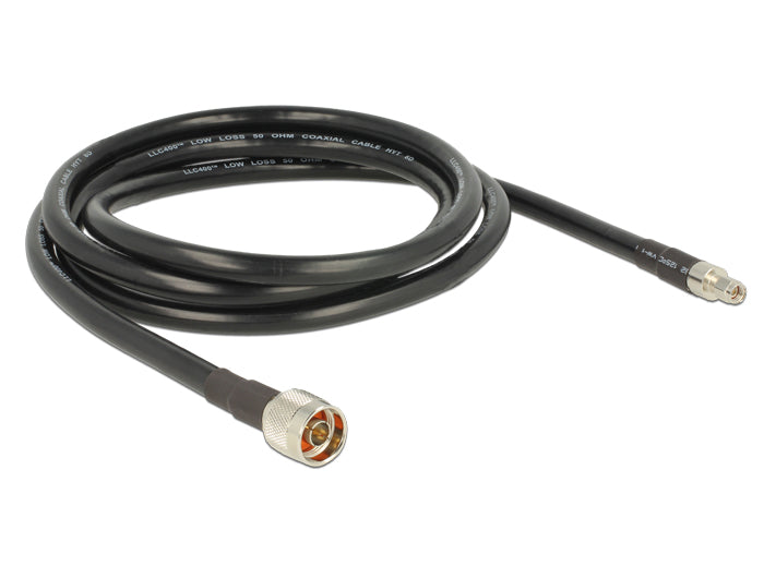 Delock Antennenkabel N Stecker > RP-SMA Stecker CFD400 LLC400 2 m low loss