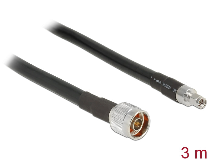 Delock Antennenkabel N Stecker > RP-SMA Stecker CFD400 LLC400 3 m low loss