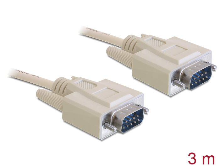 Delock Serielles Kabel D-Sub 9 Stecker zu Stecker 3 m