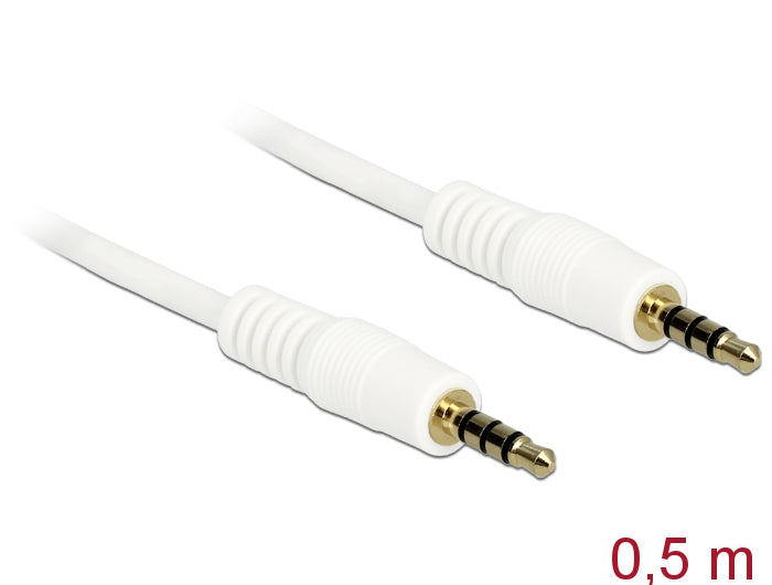 Delock Kabel Klinke 3,5 mm 4 Pin Stecker > Stecker 0,5 m
