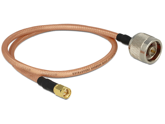 Delock Antennenkabel N Stecker > SMA Stecker RG-142 400 mm low loss