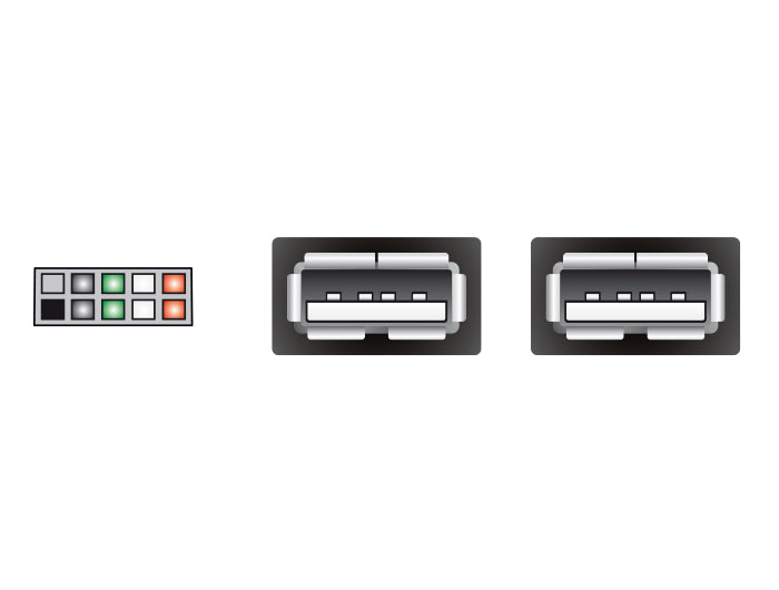 Delock USB Kabel Pin Header Buchse > 2 x USB 2.0 Typ-A Buchse 20 cm