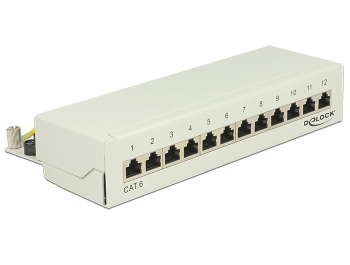Delock Desktop Patchpanel 12 Port Cat.6 grau