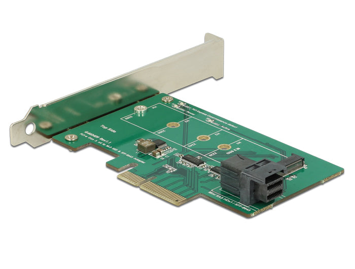 Delock PCI Express x4 Karte > 1 x intern NVMe M.2 PCIe / 1 x intern SFF-8643 NVMe – Low Profile Form Faktor