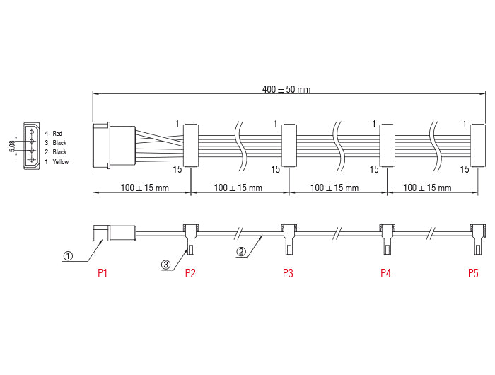 Delock Kabel Power Molex 4 Pin Stecker > 4 x SATA 15 Pin Buchse 40 cm