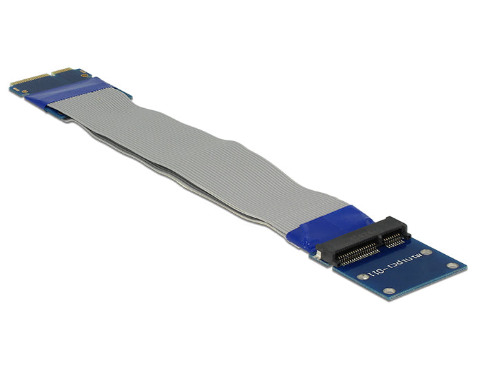 Delock Verlängerung Mini PCI Express / mSATA Stecker > Slot Riser Karte mit flexiblem Kabel 13 cm