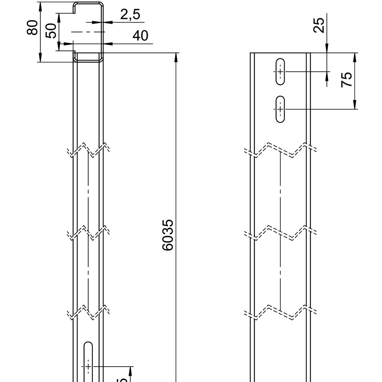 BETTERMANN PV-Montageprofil 6035m ST TP 1310 FT 40x80mm