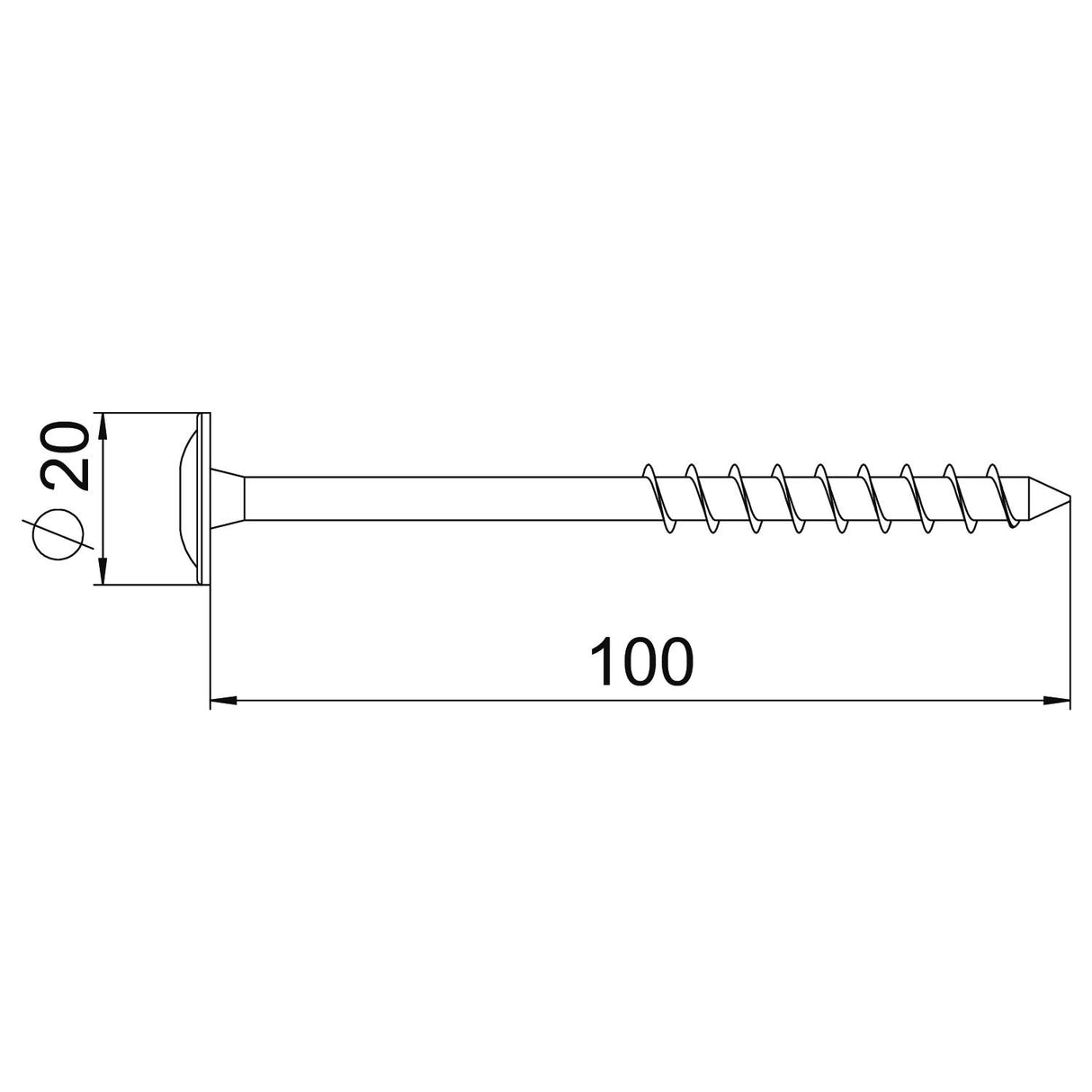 BETTERMANN Tellerkopfschraube TX VA Edst TKS 8x100 A2 5,2x100mm L100mm unbeh