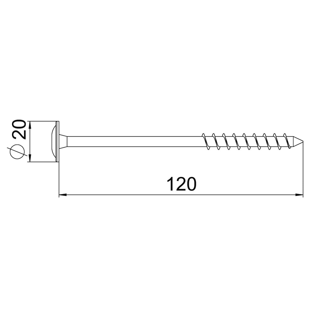 BETTERMANN Tellerkopfschraube TX T40 VA TKS 8x120 A2 5,2x120mm L120mm unbeh