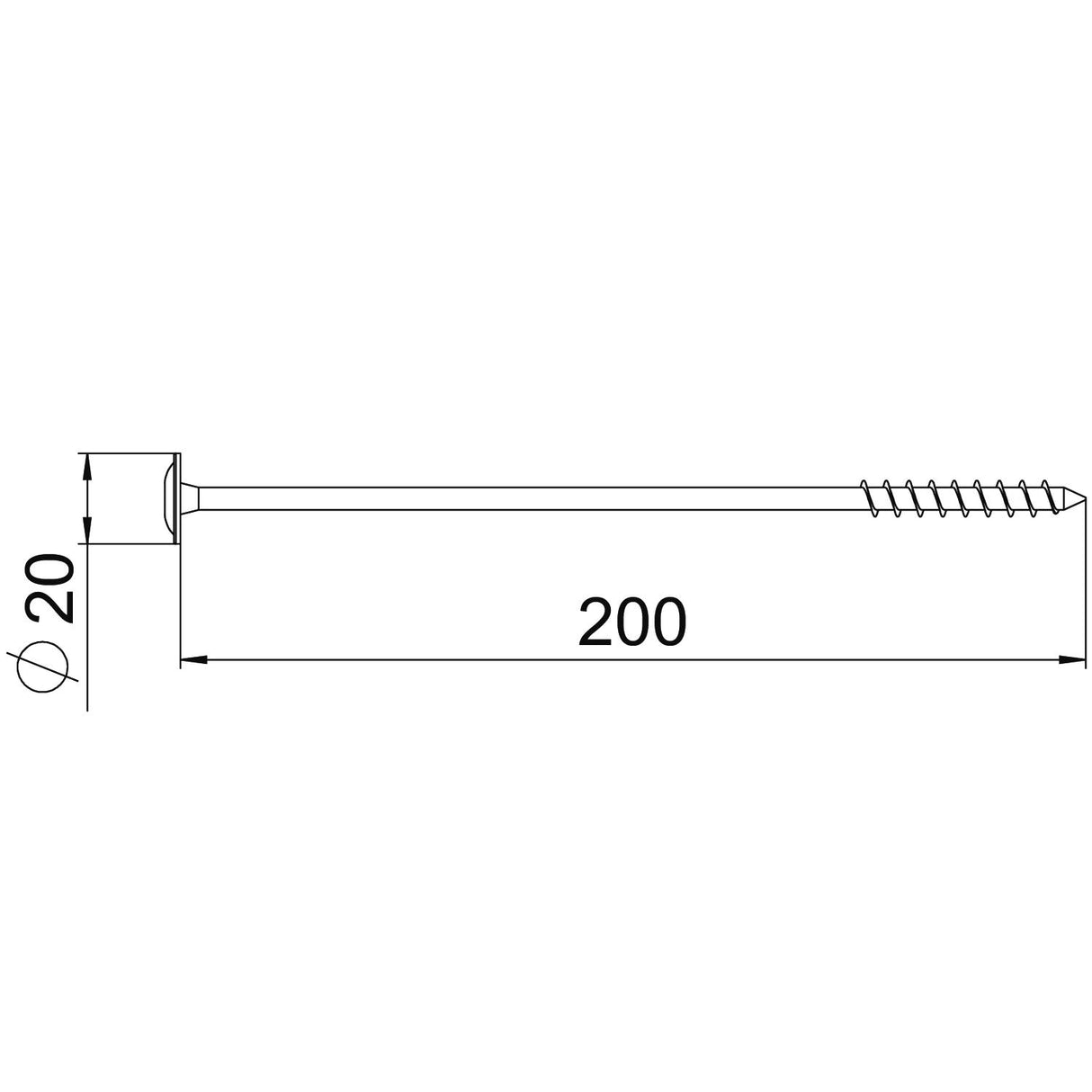 BETTERMANN Tellerkopfschraube TX T40 VA TKS 8x200 A2 5,2x200mm L200mm unbeh
