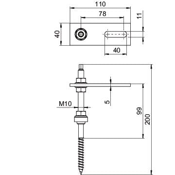 BETTERMANN Stockschraube sechsk M10 VA STSS 10x200 A2 10x200mm unbeh