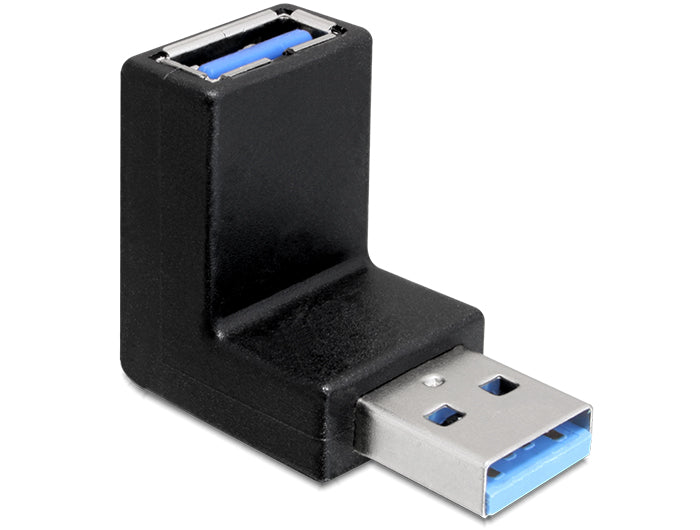Delock Adapter USB 3.0 Typ-A Stecker > Typ-A Buchse gewinkelt 90° vertikal
