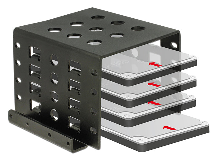 Delock Einbaurahmen 4 x 2.5″ zu 3.5″ schwarz