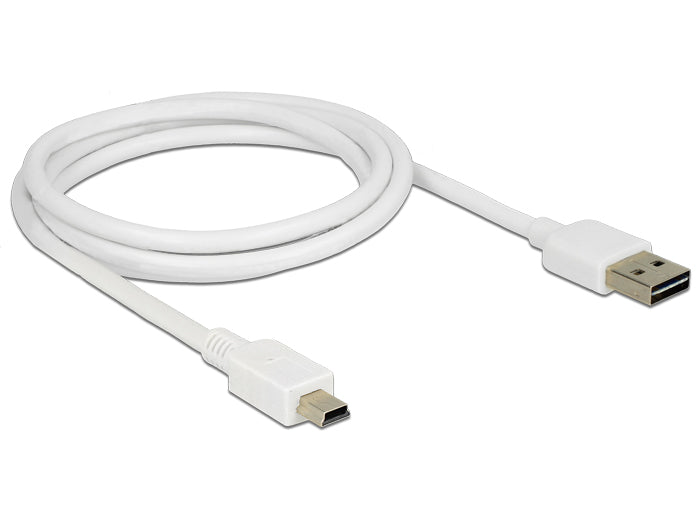 Delock Kabel EASY-USB 2.0 Typ-A Stecker > USB 2.0 Typ Mini-B Stecker 1 m weiß