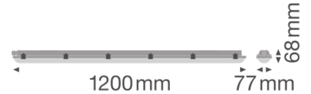 LEDVANCE LED-Feuchtraumleuchte 40W 4000K DP VAL 1200 40W 4000K IP65 4800lm gr