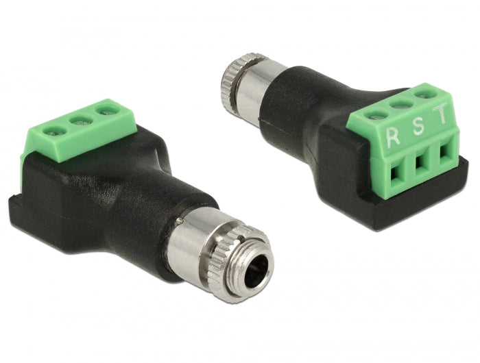 Delock Terminalblock 3 Pin > Klinkenbuchse 3,5 mm zum Einbau