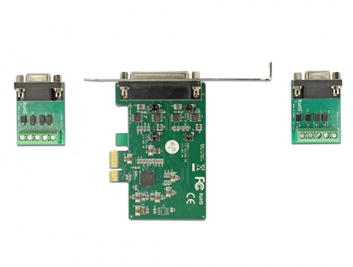 Delock PCI Express x1 Karte zu 2 x Seriell RS-422/485 ESD Schutz optionaler Überspannungsschutz