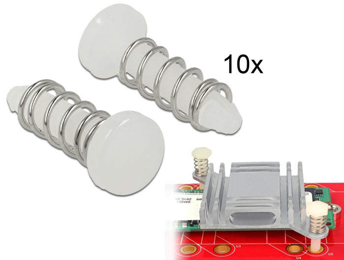 Delock Schnappniete für Kühlkörper - Set 10 Stück weiß