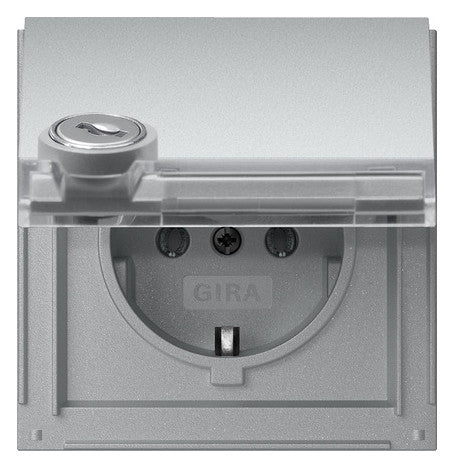 GIRA Steckdose 1f alu UP Klappd IP44 BSF 446765