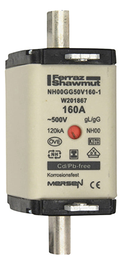 MERSEN NH-Sicherungseinsatz 160A NH00 gG NH00GG50V160-1 500VAC Kombik