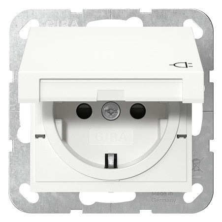 GIRA Steckdose 1f rws mt UP m.BS Klappd System 55 441427 IP20
