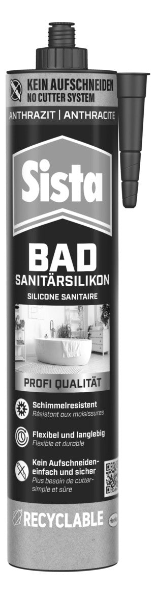 Walraven Sista Rush Sanitärsilikon 280ml schimmelresistent anthrazit | HE-SRUAN