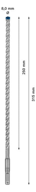 BOSCH-EW Hammerbohrer 8mm SDSplus SDS plus-7X 1pc 250/315mm f.Beton