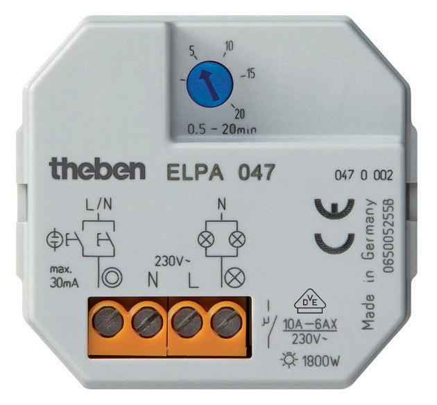 THEBEN Treppenlichtzeitschalter UP 1TE TLZ ELPA 047 elektr 230VAC 3/4Leiter