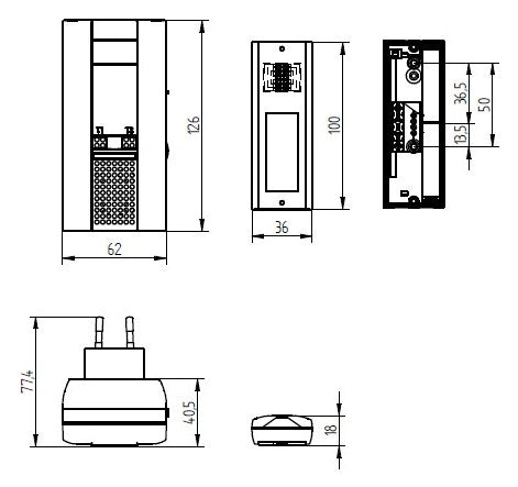 GROTHE Funk-Gong 230V/AC 82dB elektr Kst MISTRAL 400M IP20 0,03-0,3A