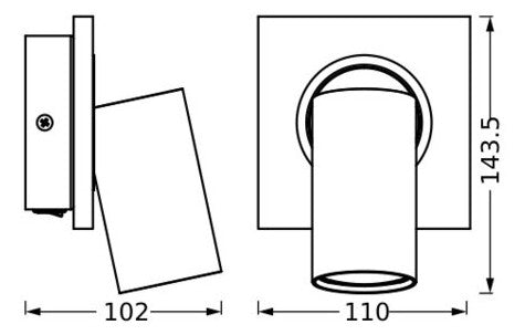 LEDVANCE LED-Wandanbauleuchte 3,4W 2700K Decor Spot Mercury GU10 Black 1x3.4 230l