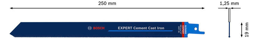 BOSCH-EW Säbelsägeblatt 250mm Edst RBE- 1ER S 1750 RD Hartmetallausführung