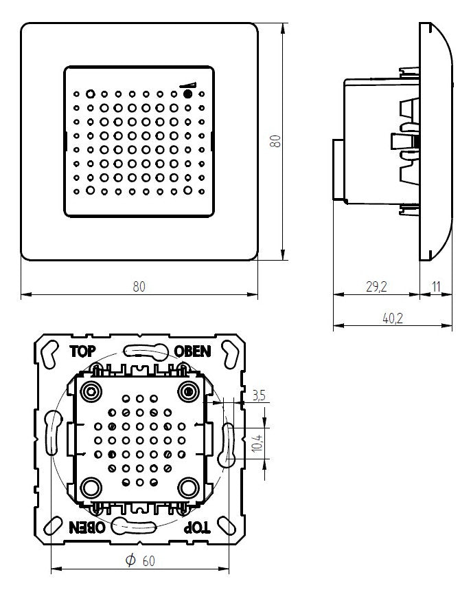 GROTHE Gong 230V/AC 85dB elektr Kst IP20 UP-GONG 230ws 0,002-0,28A