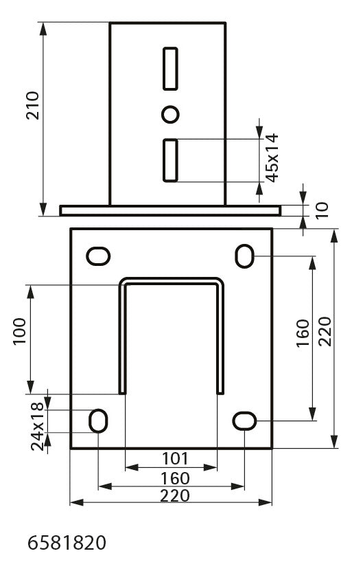 Walraven Profilfuß Maxx BP100 für Maxx-Profil 100 / fv 220x220x210mm | 6581820